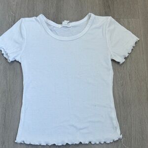 Full Tilt White Ribbed Short Sleeve crop Top size Xs